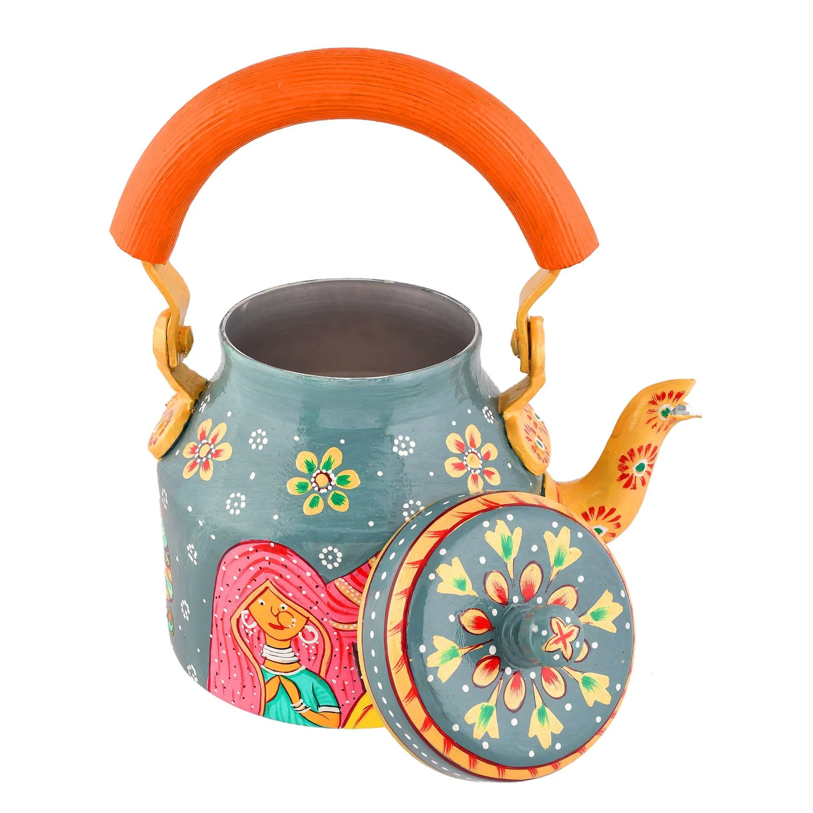 Hand-Painted Aluminium Tea Kettle – 750 ml