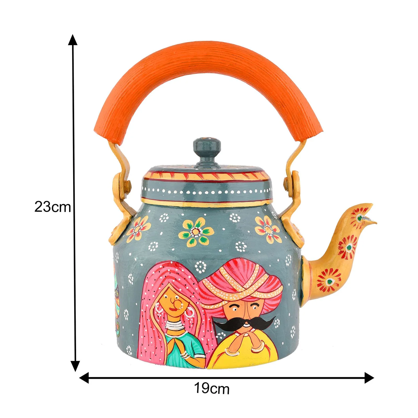 Hand-Painted Aluminium Tea Kettle – 750 ml
