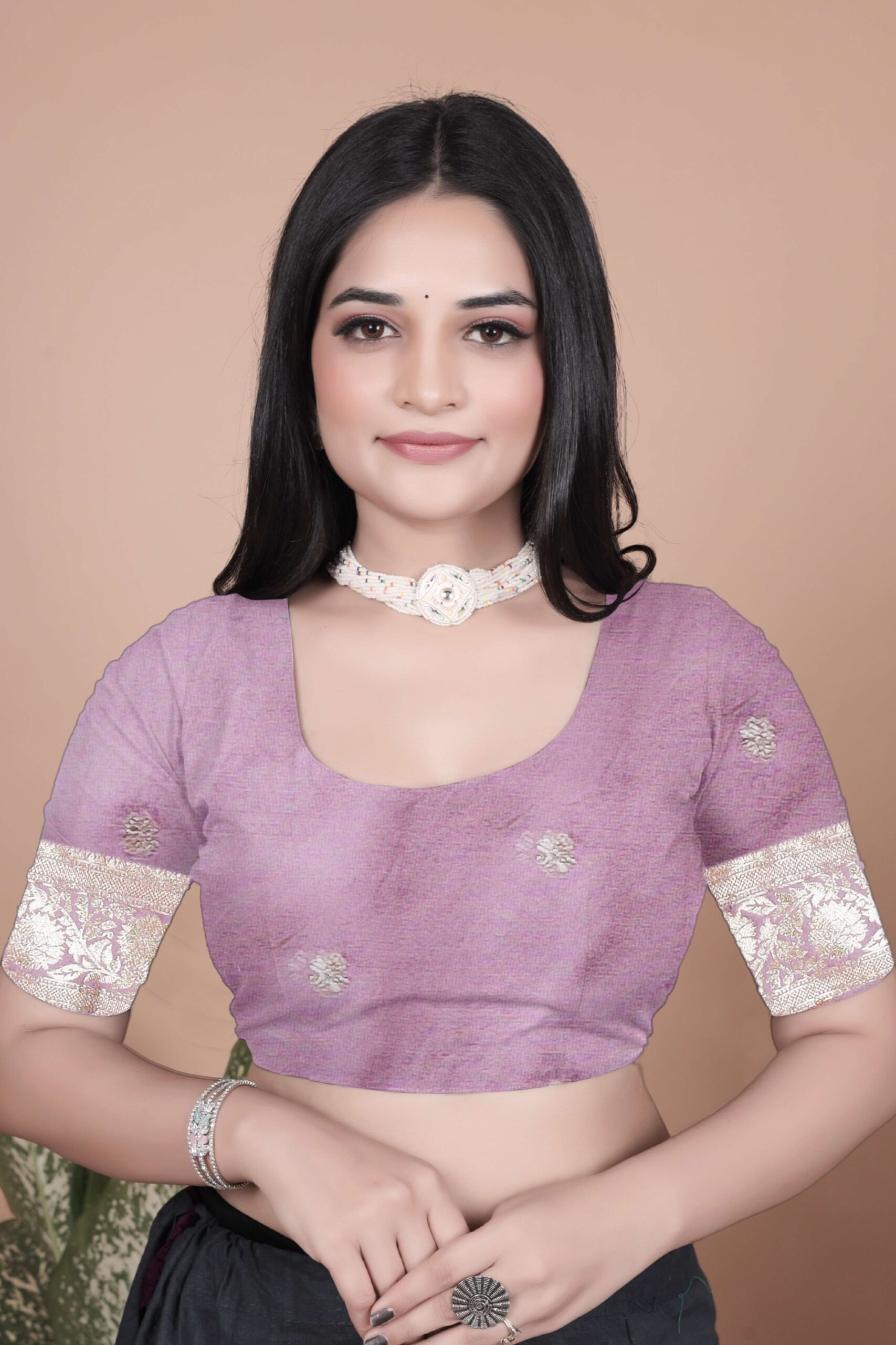 Lavender Banarasi Silk Saree with Golden Zari & Peacock Motif Pallu | Wedding, Festive & Traditional Wear