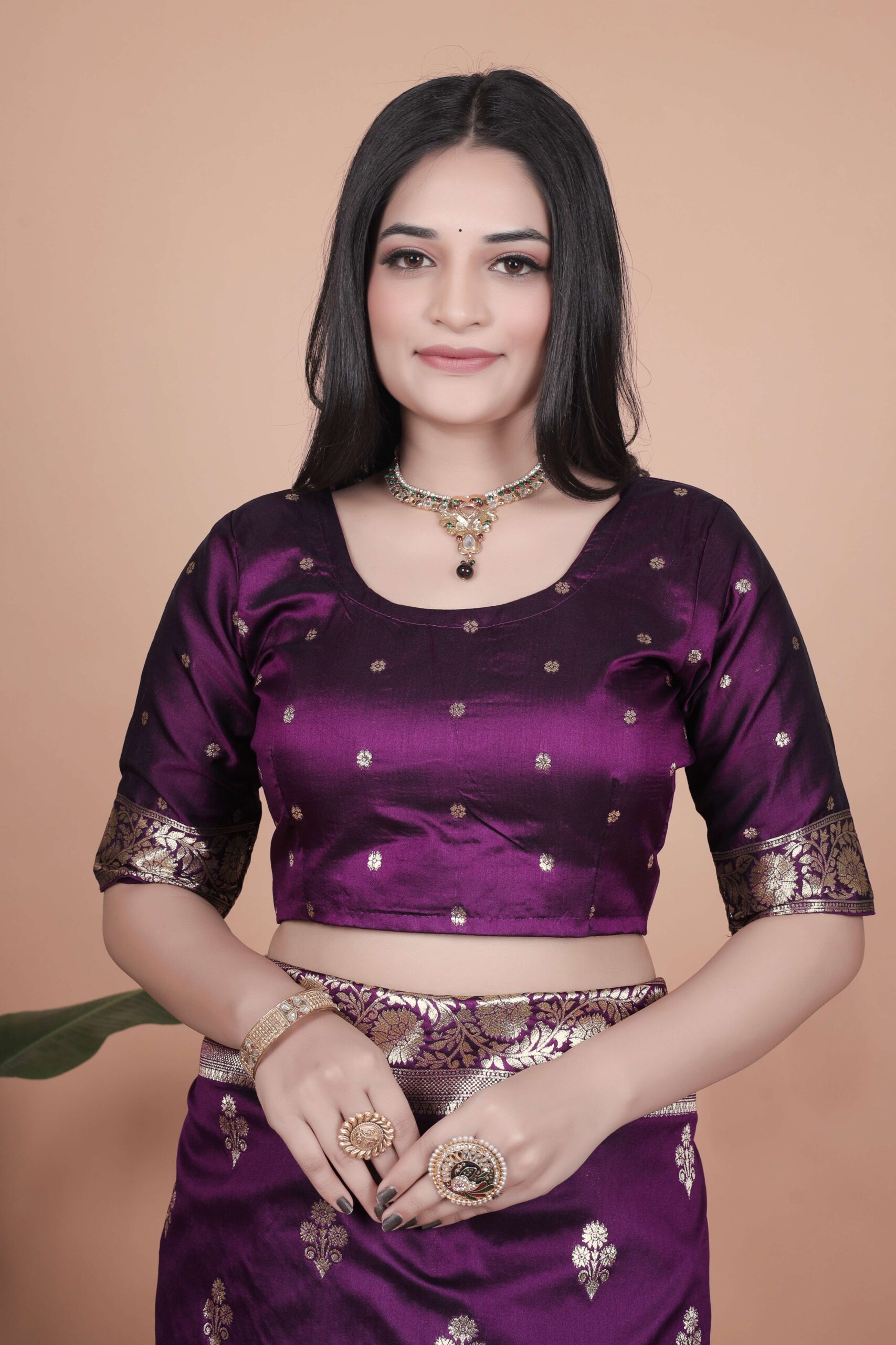 Royal Purple Banarasi Silk Saree with Golden Zari & Peacock Pallu | Wedding, Festive & Traditional Wear